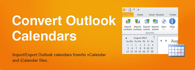 Convert Outlook Calendars. Import/Export Outlook calendars from/to vCalendar and iCalendar files.